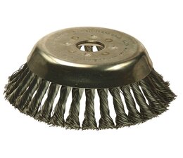 Wildkrautbürste Zopfdraht-Kegelbürste Ø155 x 20 neue Bauart, reduzierte Einspannhöhe von 3.5mm