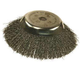 Freischneider Wildkrautbürste mit "weichem" Welldrahtbürste 180 x 25,4mm Kegel-Bürste zur Unkraut Entfernung