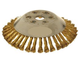 Wildkrautbürste 180 x Bohrung 25,4 Topfbürste - Zopfdraht für Freischneider und Motorsense vermessingt