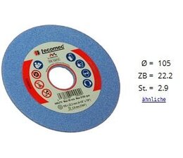 Schleifscheibe Sägekettenschärfgerät 105 x 22,2 x 2,9 Schärfscheibe Tecomec edel Korund Körnung blau