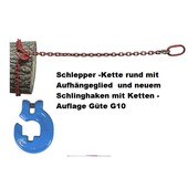 Forstkette Rundstahl 10mm Länge 2m Rückekette Schlepperkette G8 mit Öse 130 x 70 x 18mm schwere Schlepper - Chokerkette mit Schlinghaken Forstkette Rundstahl 10mm Länge 2m Rückekette Schlepperkette G8 mit Öse 130 x 70 x 18mm schwere Schlepper - Chokerkette mit Schlinghaken