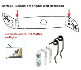 Vertikutiermesser Kraftharke Klingen für Rasenmäher von Wolf , Kynast u. Pühler Klingensatz 2 Stück Fliehkraftfeder