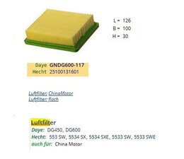 Rasenmäher Ersatzteil Luftfilter Waffelfilter Filter -Einsatz für Hecht - Daye - China Motor