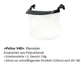 Forsthelm - Ersatzteil Visier Peltor Klarvisier V4D Polycarbonat und Haltebügel
