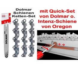 Schneidgarnitur Dolmar ES PS Kettensäge QuickSet Schwert 35cm + 3 x Sägekette 3/8" H 1,1mm Nutbreite