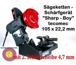 Sägekettenschärfgerät tecomec sharpboy für Sägeketten mit 1/4" + 3/8"H + 0.325" Kettenteilung + 2. Scheibe 4,7mm