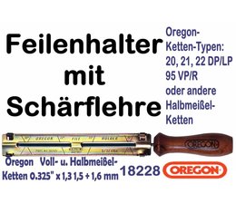 Feilenhalter Schärflehre mit Feile 4,8mm für Kettensäge mit 0.325" Kettenteilung alle Nutbreiten