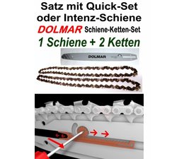 Schneidgarnitur Dolmar Oregon ES PS Kettensäge QuickSet Schwert 35cm + 2 x Sägekette 3/8" H 1,3mm Nutbreite