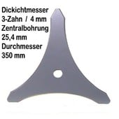 Freischneidermesser 350 / 25,4 / 4,0mm 3-Zahn Gras- u. Dickichtmesser für starke Motorsense u. Freischneider Freischneidermesser 350 / 25,4 / 4,0mm 3-Zahn Gras- u. Dickichtmesser für starke Motorsense u. Freischneider