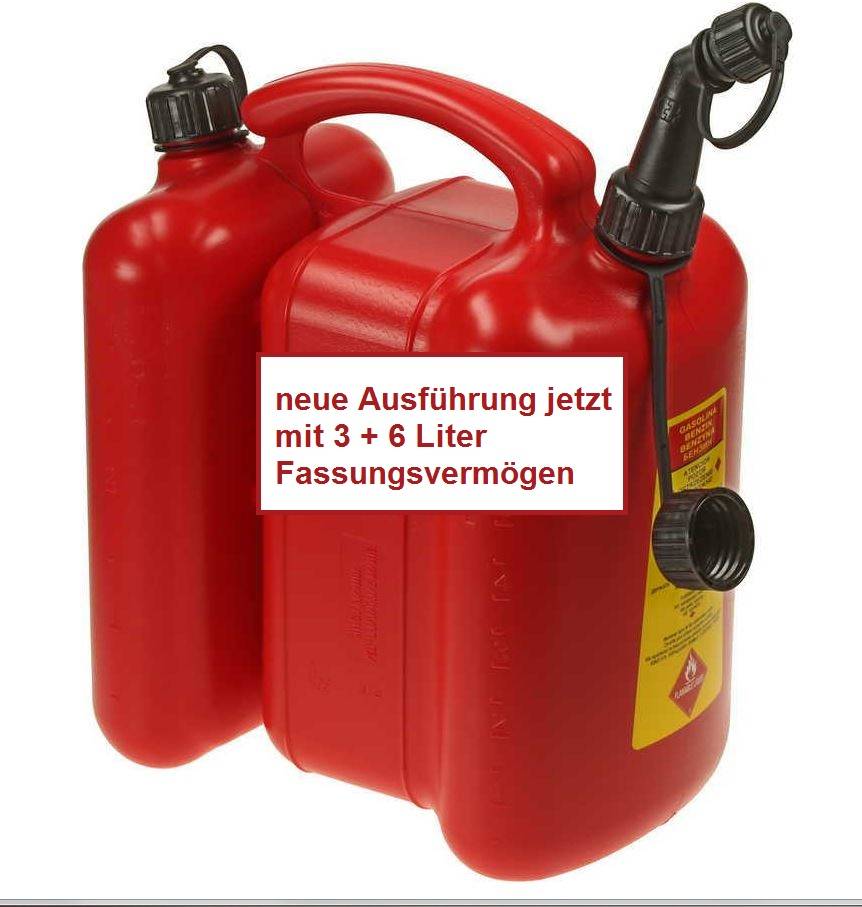 Doppelkanister für Kettensäge von tecomec Kraftstoff 6 Kettenöl 3 Li. -  Motorgeräte-Tensfeld