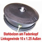 Fadenkopf Honda UMK 435E + Iseki : DYB 351 / 354 / 453 Freischneider mit 10 x1.25 links Bolzen am Kopf