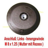 Fadenkopf Mc Culloch MC 22 / MC 23 / MC 30 / MC 38 8x1.25 links Innen-Gewinde im Kopf des Freischneider