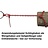 Forstkette Chokerkette mit Schlinghaken + Nadel 4-Kant Gliedstärke 7mm Länge.2,5m Bruchlast 6t G8 rot