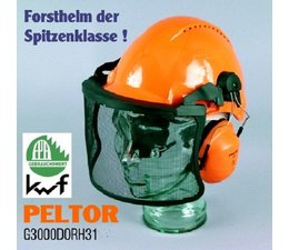 Forsthelm Peltor G3000 uvicator Forst Sicherheitshelm mit Gehörschutz H31 Metall-Visier V4CK ohne Sonnenblende