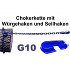 Forstkette Rückekette 8mm 4-Kant Länge 2,0m - Chokerkette mit Seilhaken alles G10