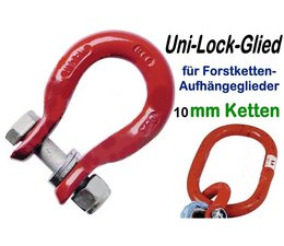 pewag UniLock-Glied U10 Verbindungsglied - Schäkel für Aufhängeglied u. 10mm Forstkette Rückekette Lastenkette