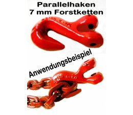 Verkürzungshaken Parallelhaken mit Gabelkopf für 7 mm Forstkette / Rückekette / Chokerkette
