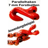 Verkürzungshaken Parallelhaken G8 rot Forstkette mit Gabelkopf für 10 mm Rückekette