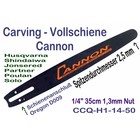 Carving Schwert 35cm Cannon 1/4" 2,5 cm Spitze Schwert für Husqvarna Kettensäge
