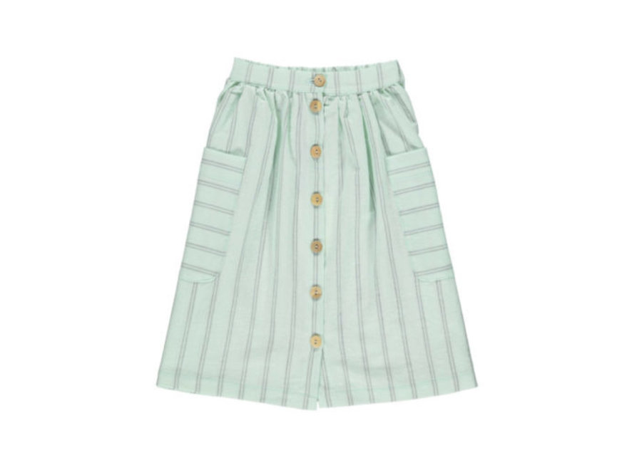 Piupiuchick long skirt greenwater & grey stripes