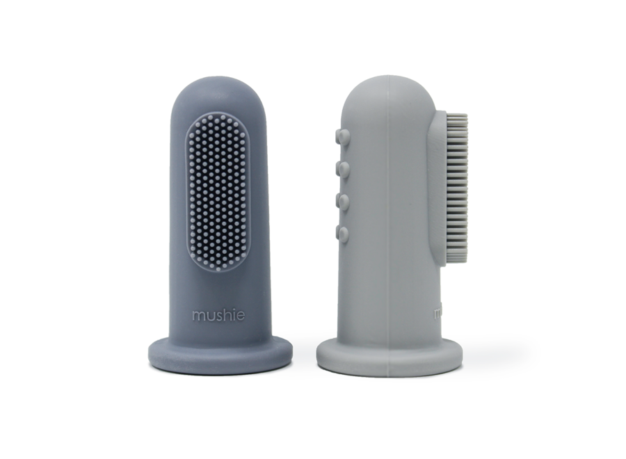 Mushie finger toothbrush Stone
