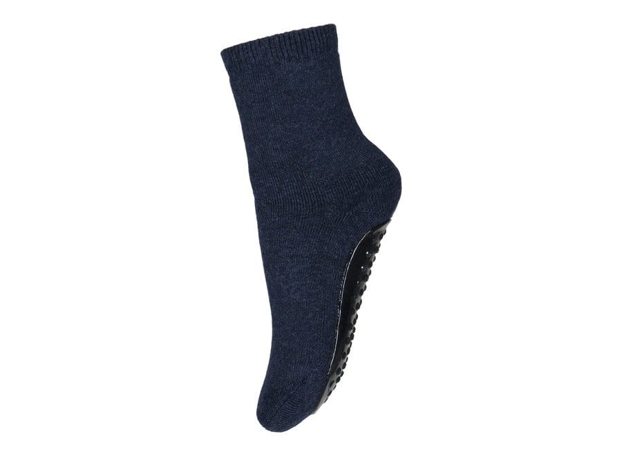 Cotton Socks with anti-slip 498 Dark Denim Melange