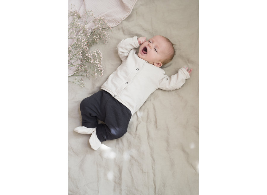 Baby booties pointelle oatmeal