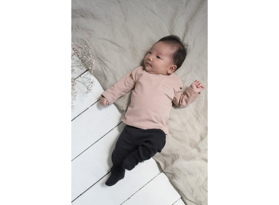 Newborn leggings pointelle charcoal