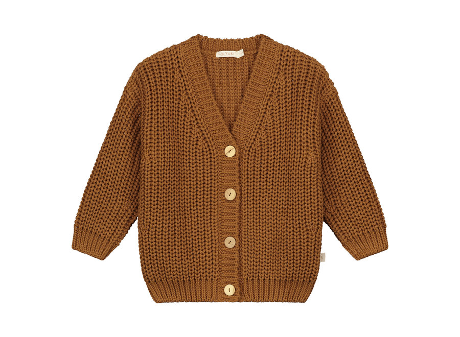 Chunky Knitted Cardigan Rust