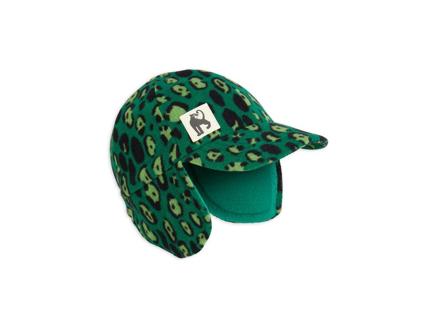 Leopard Fleece Cap Green