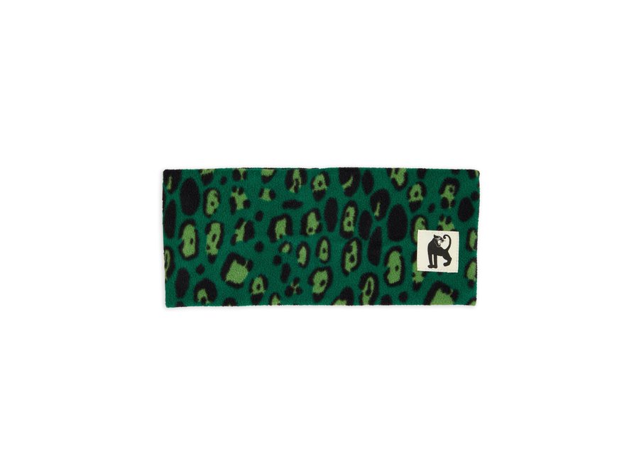 Leopard Fleece Tube Green one size