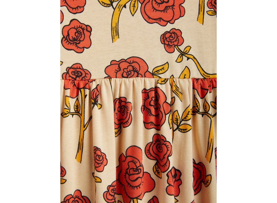 Roses aop ls Dress Red