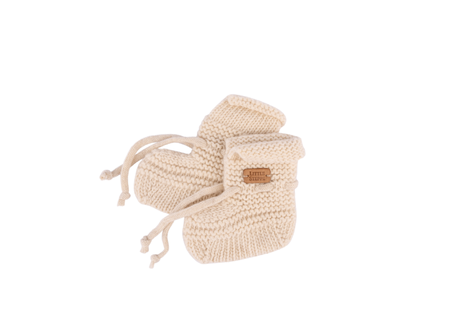 Sheep Wool Baby Booties Off White