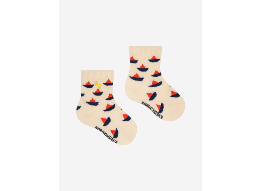 Sail Boat all over long socks