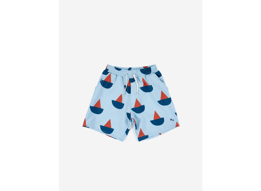 Sail Boat all over swim bermuda shorts KID