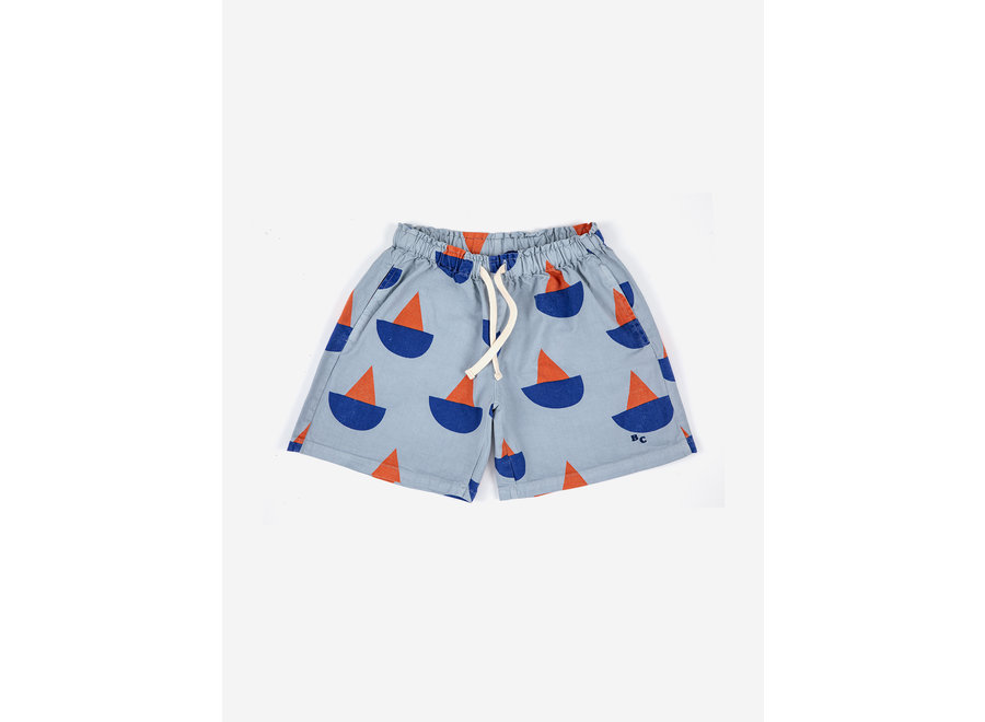Sail Boat all over woven shorts KID