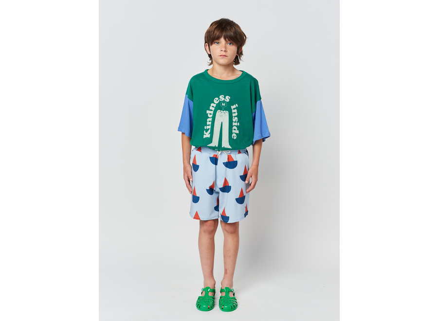 Sail Boat all over swim bermuda shorts KID