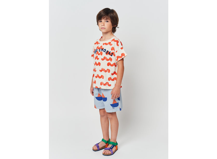 Sail Boat all over woven shorts KID