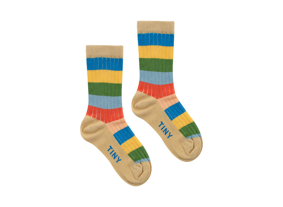 Multicolor Stripes Medium Socks papaya/washed