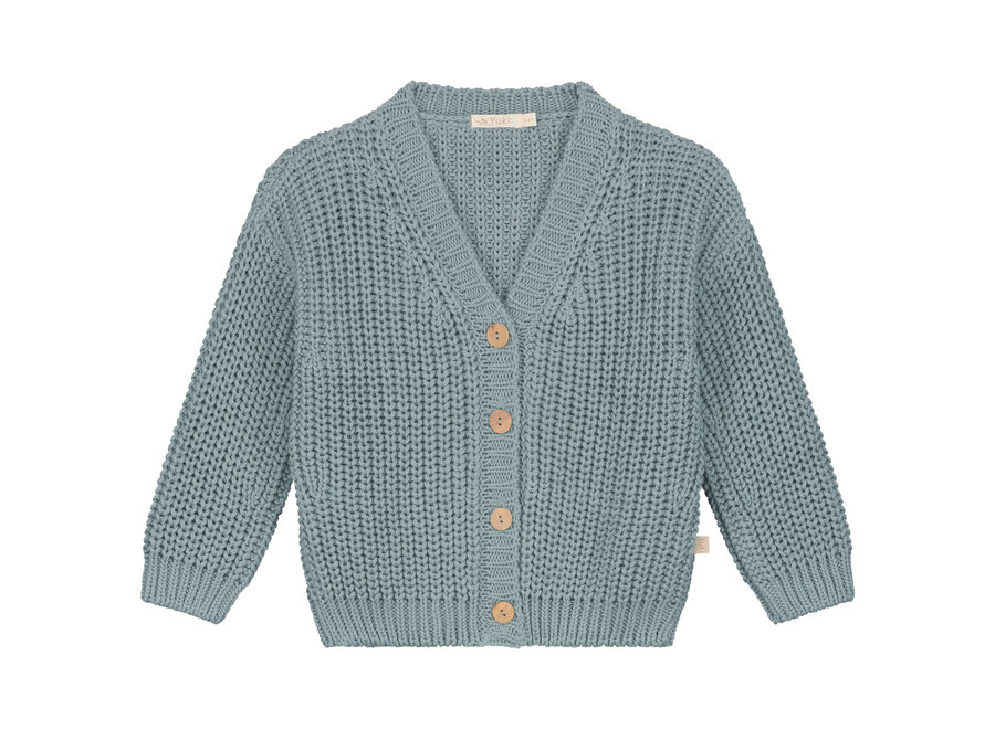 Chunky Knitted Cardigan Ocean