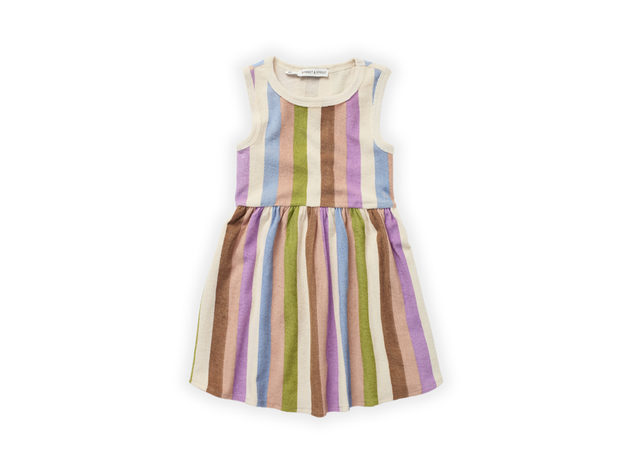 Loose dress sleeveless stripe print