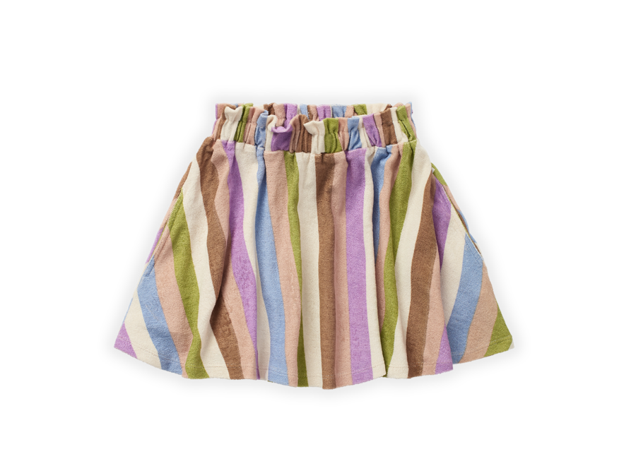 Paperbag skirt stripe print