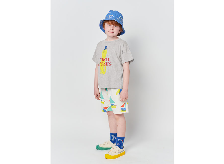 Multicolor Sail Boat all over bermuda shorts KID