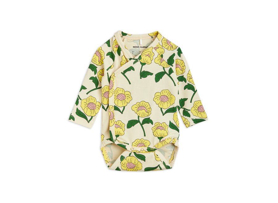 Flowers aop ls Wrap Body