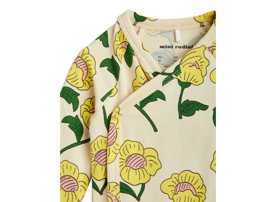 Flowers aop ls Wrap Body