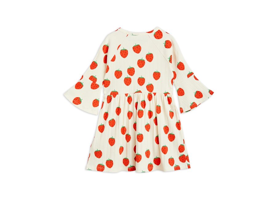 Strawberries aop Trumpet Sleeve Dress