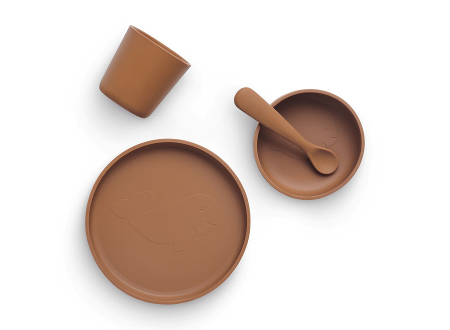 Kinderservies set Siliconen Caramel