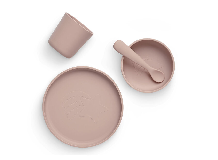 Kinderservies set Siliconen Pale Pink