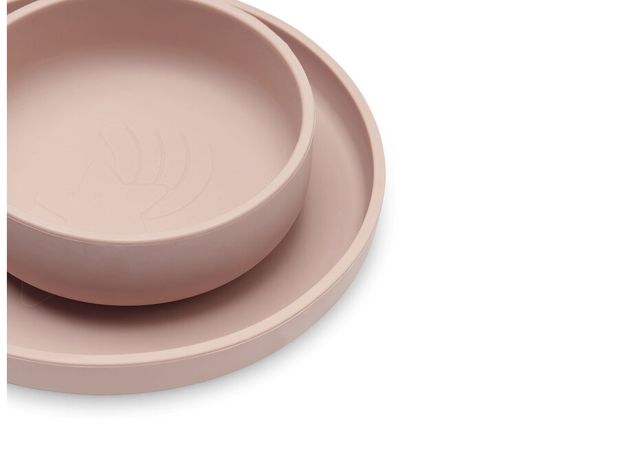 Kinderservies set Siliconen Pale Pink