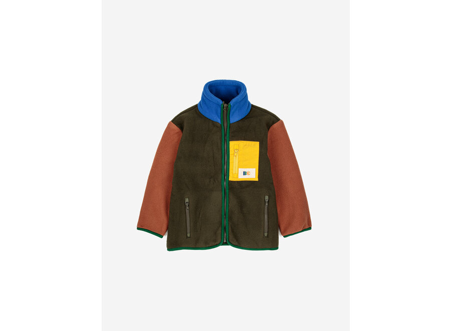 Color block polar fleece jacket